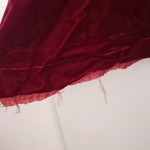 Vintage 50s Velvet Abe Schrader Burgundy Red Retro Front Bow Cocktail Dress - Picture 4 of 7